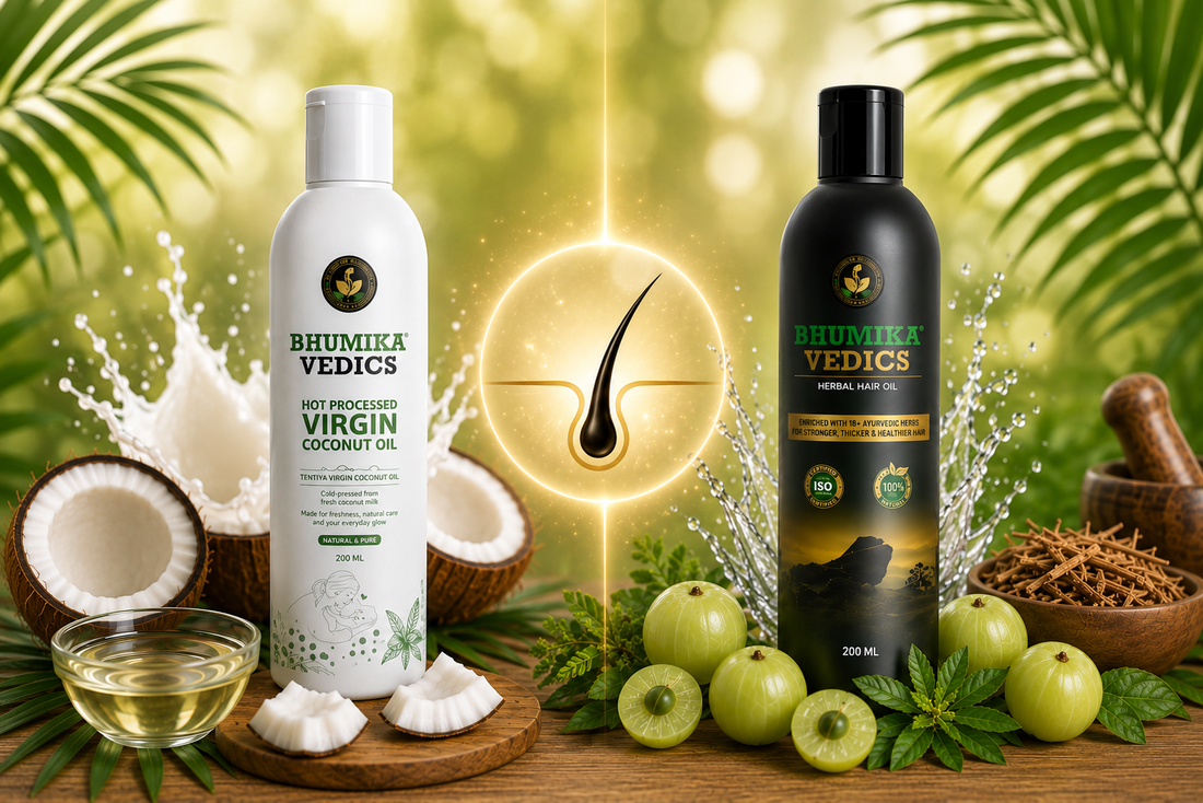 Coconut Oil vs Herbal Oil: Which Is the Best Oil for Hair Fall & Growth?