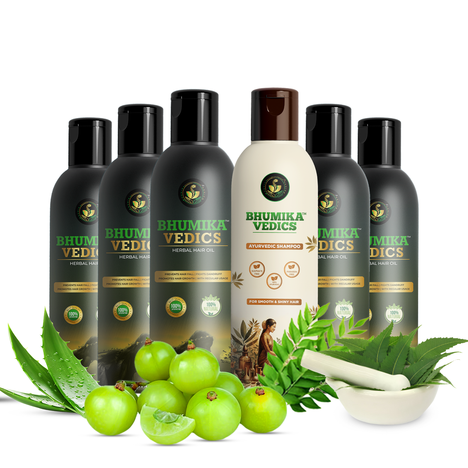 1 Littre Herbal Hair Oil + 200 ml Ayurvedic Shampoo