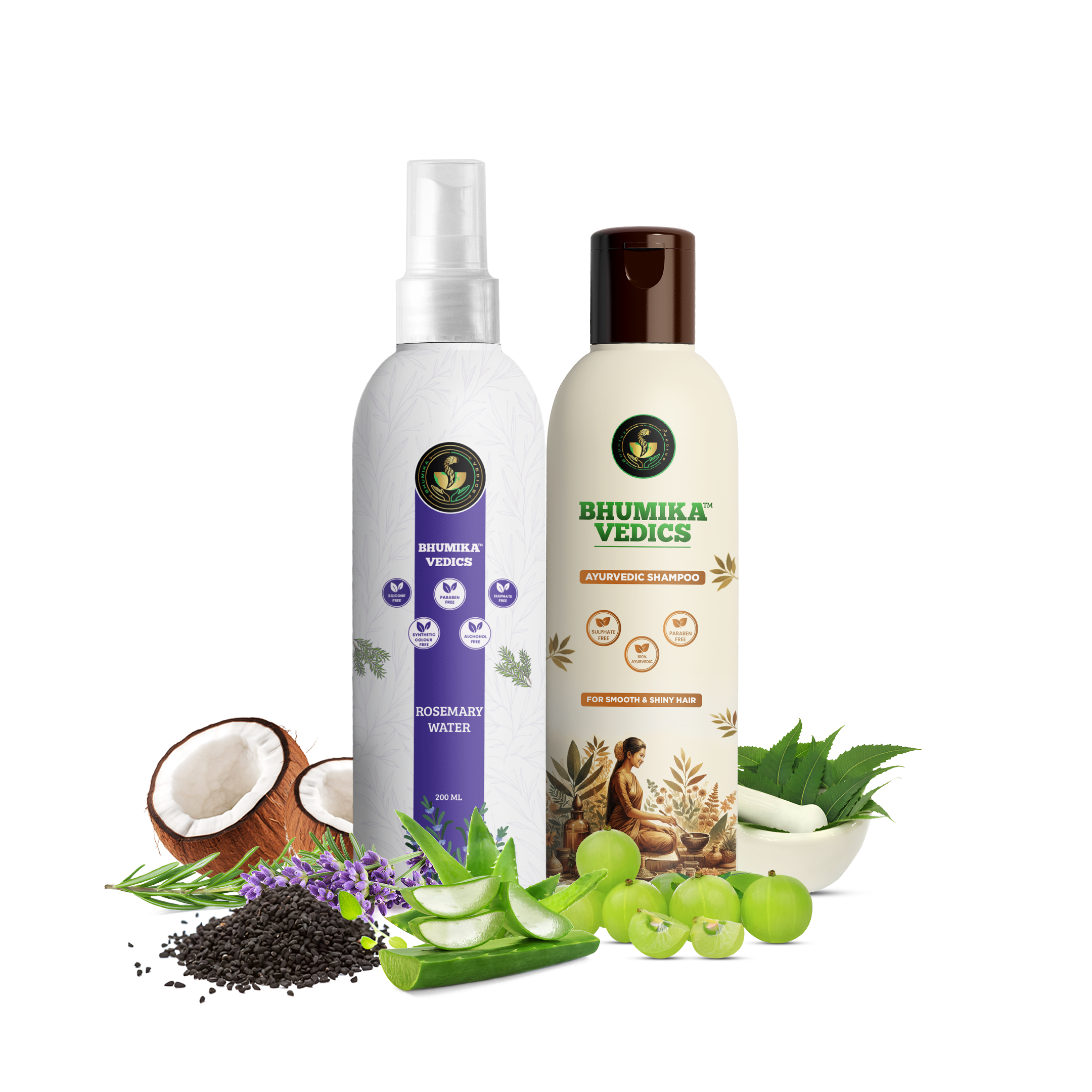 Rosemary Water 200 ml + Ayurvedic Shampoo 200ml