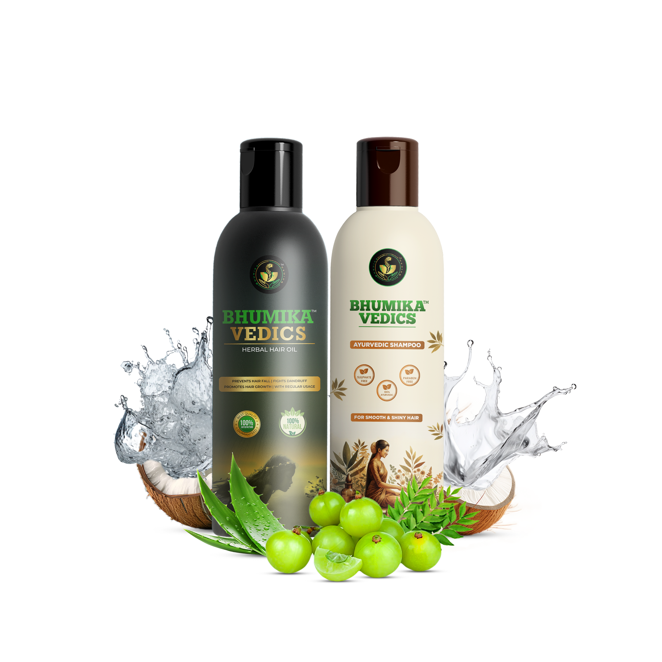 Herbal Hair Oil and Ayurvedic Shampoo Combo