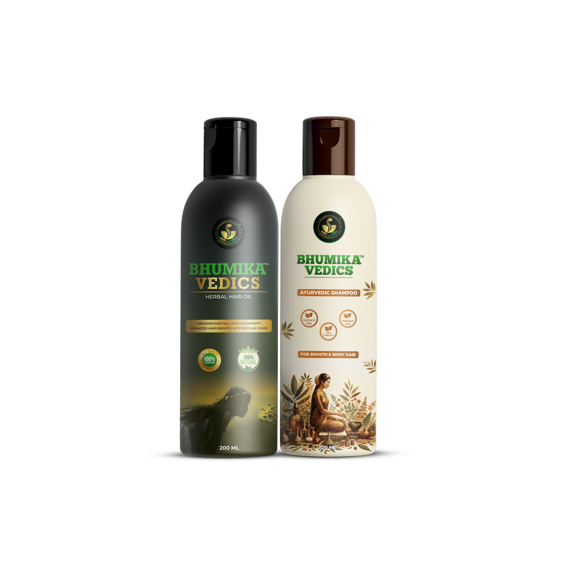 Natural Hair Oil and Ayurvedic Shampoo Combo